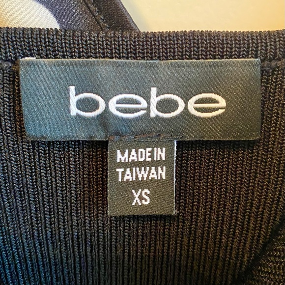 Bebe Asymmetrical Silk Kimono Sleeve Top (XS) - Picture 4 of 6